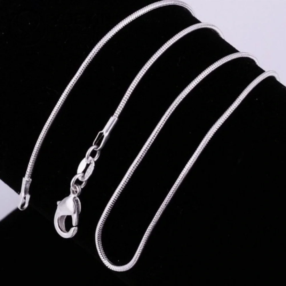 COPY - NEW 925 STERLING SILVER SNAKE CHAIN NECKLACE,NICE NECKLACE,CUTE NECKLACE - Picture 1 of 5